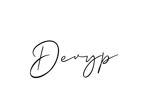 Create a beautiful signature design for name Devyp. With this signature (Allison_Script) fonts, you can make a handwritten signature for free. Devyp signature style 2 images and pictures png