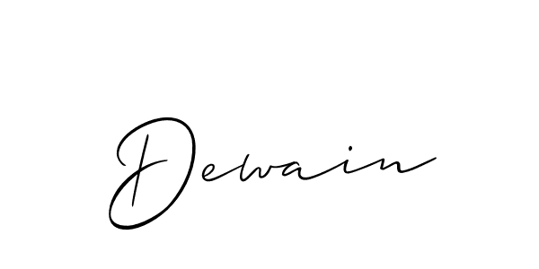 Use a signature maker to create a handwritten signature online. With this signature software, you can design (Allison_Script) your own signature for name Dewain. Dewain signature style 2 images and pictures png