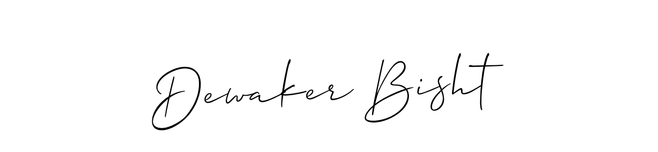 Use a signature maker to create a handwritten signature online. With this signature software, you can design (Allison_Script) your own signature for name Dewaker Bisht. Dewaker Bisht signature style 2 images and pictures png