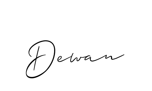 Make a beautiful signature design for name Dewan. With this signature (Allison_Script) style, you can create a handwritten signature for free. Dewan signature style 2 images and pictures png