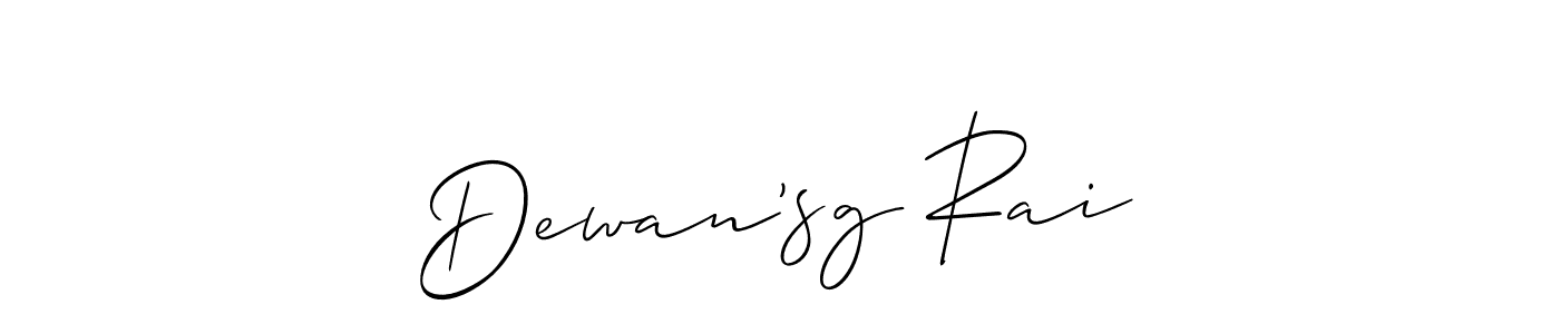 Design your own signature with our free online signature maker. With this signature software, you can create a handwritten (Allison_Script) signature for name Dewan’sg Rai. Dewan’sg Rai signature style 2 images and pictures png