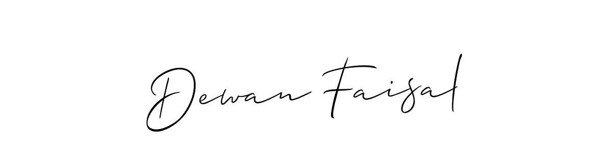 Create a beautiful signature design for name Dewan Faisal. With this signature (Allison_Script) fonts, you can make a handwritten signature for free. Dewan Faisal signature style 2 images and pictures png
