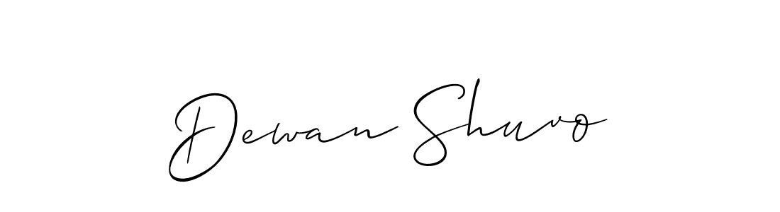 How to make Dewan Shuvo signature? Allison_Script is a professional autograph style. Create handwritten signature for Dewan Shuvo name. Dewan Shuvo signature style 2 images and pictures png