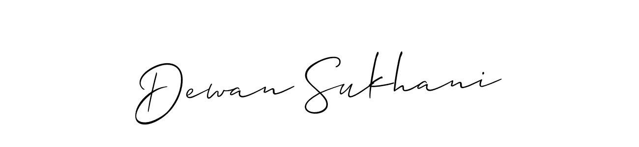 How to make Dewan Sukhani name signature. Use Allison_Script style for creating short signs online. This is the latest handwritten sign. Dewan Sukhani signature style 2 images and pictures png