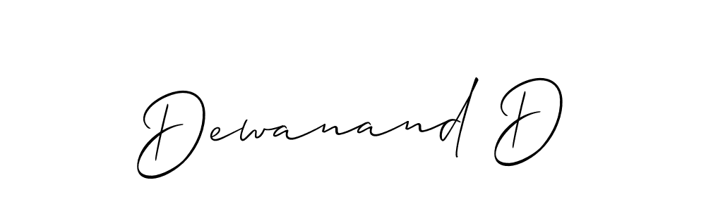 How to make Dewanand D signature? Allison_Script is a professional autograph style. Create handwritten signature for Dewanand D name. Dewanand D signature style 2 images and pictures png