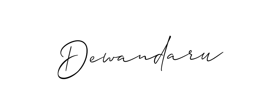 The best way (Allison_Script) to make a short signature is to pick only two or three words in your name. The name Dewandaru include a total of six letters. For converting this name. Dewandaru signature style 2 images and pictures png
