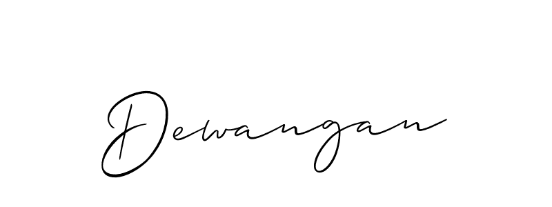 How to make Dewangan signature? Allison_Script is a professional autograph style. Create handwritten signature for Dewangan name. Dewangan signature style 2 images and pictures png