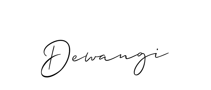 How to make Dewangi signature? Allison_Script is a professional autograph style. Create handwritten signature for Dewangi name. Dewangi signature style 2 images and pictures png