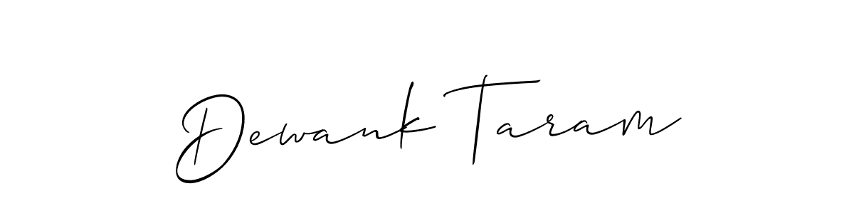 How to make Dewank Taram name signature. Use Allison_Script style for creating short signs online. This is the latest handwritten sign. Dewank Taram signature style 2 images and pictures png