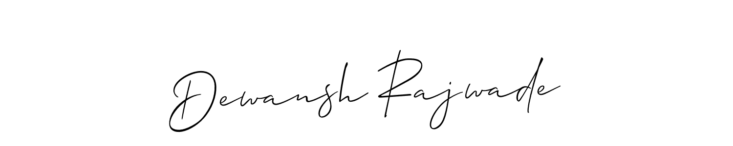 How to make Dewansh Rajwade name signature. Use Allison_Script style for creating short signs online. This is the latest handwritten sign. Dewansh Rajwade signature style 2 images and pictures png