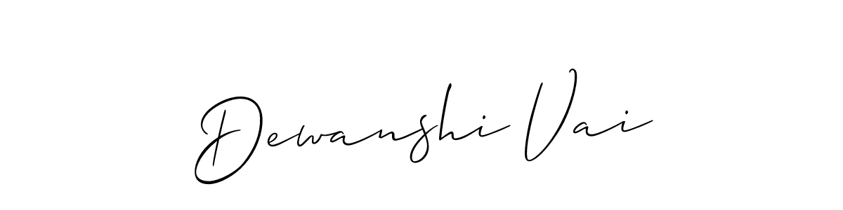 How to make Dewanshi Vai signature? Allison_Script is a professional autograph style. Create handwritten signature for Dewanshi Vai name. Dewanshi Vai signature style 2 images and pictures png