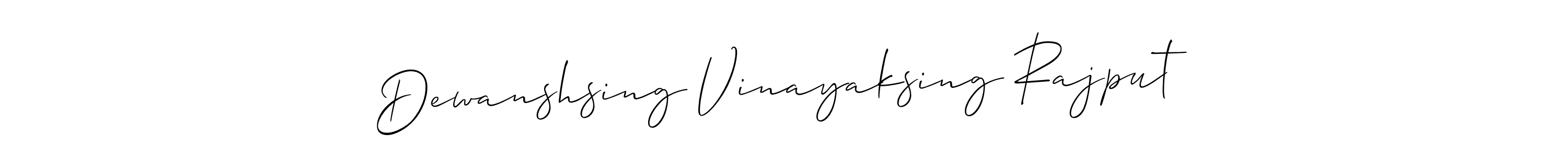 Create a beautiful signature design for name Dewanshsing Vinayaksing Rajput. With this signature (Allison_Script) fonts, you can make a handwritten signature for free. Dewanshsing Vinayaksing Rajput signature style 2 images and pictures png