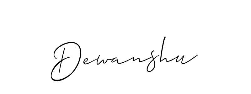 The best way (Allison_Script) to make a short signature is to pick only two or three words in your name. The name Dewanshu include a total of six letters. For converting this name. Dewanshu signature style 2 images and pictures png