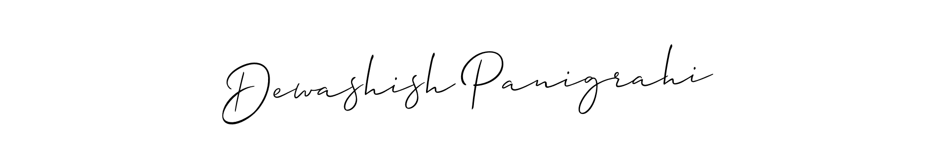 This is the best signature style for the Dewashish Panigrahi name. Also you like these signature font (Allison_Script). Mix name signature. Dewashish Panigrahi signature style 2 images and pictures png