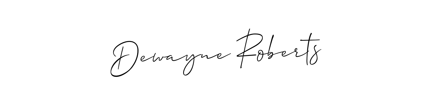 It looks lik you need a new signature style for name Dewayne Roberts. Design unique handwritten (Allison_Script) signature with our free signature maker in just a few clicks. Dewayne Roberts signature style 2 images and pictures png