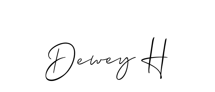 if you are searching for the best signature style for your name Dewey H. so please give up your signature search. here we have designed multiple signature styles  using Allison_Script. Dewey H signature style 2 images and pictures png