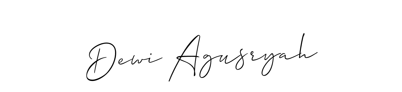 Design your own signature with our free online signature maker. With this signature software, you can create a handwritten (Allison_Script) signature for name Dewi Agusryah. Dewi Agusryah signature style 2 images and pictures png