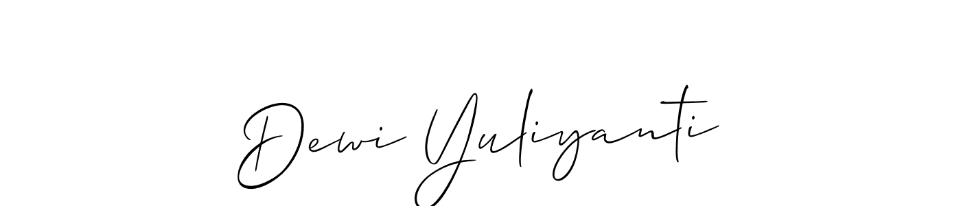 Similarly Allison_Script is the best handwritten signature design. Signature creator online .You can use it as an online autograph creator for name Dewi Yuliyanti. Dewi Yuliyanti signature style 2 images and pictures png