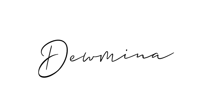 How to make Dewmina signature? Allison_Script is a professional autograph style. Create handwritten signature for Dewmina name. Dewmina signature style 2 images and pictures png