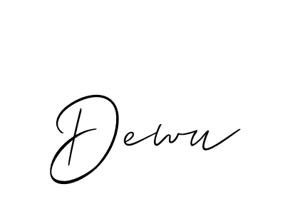 You should practise on your own different ways (Allison_Script) to write your name (Dewu) in signature. don't let someone else do it for you. Dewu signature style 2 images and pictures png