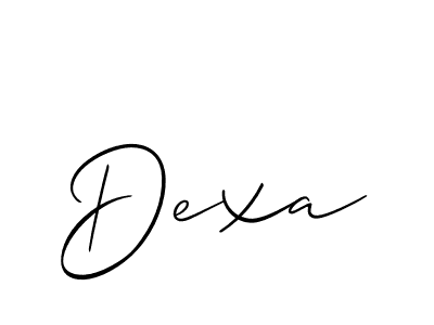 Also You can easily find your signature by using the search form. We will create Dexa name handwritten signature images for you free of cost using Allison_Script sign style. Dexa signature style 2 images and pictures png