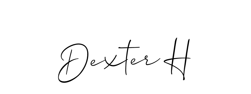if you are searching for the best signature style for your name Dexter H. so please give up your signature search. here we have designed multiple signature styles  using Allison_Script. Dexter H signature style 2 images and pictures png