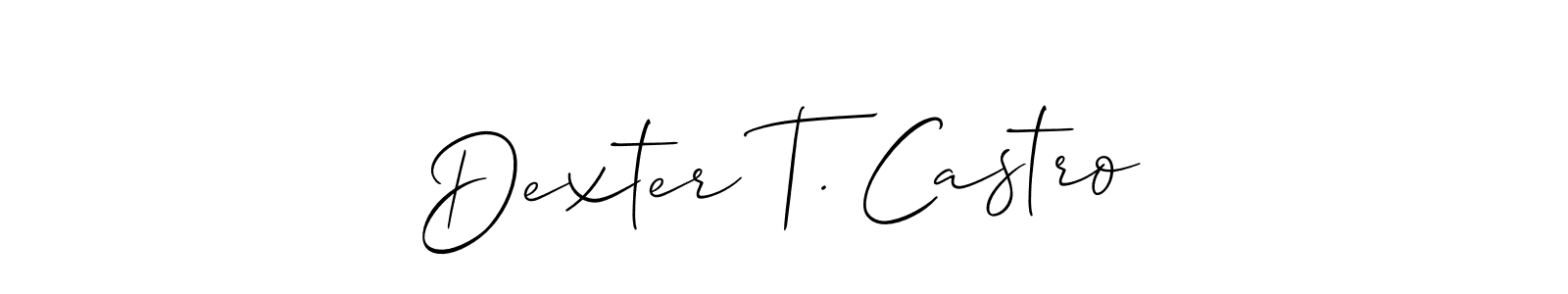 Also You can easily find your signature by using the search form. We will create Dexter T. Castro name handwritten signature images for you free of cost using Allison_Script sign style. Dexter T. Castro signature style 2 images and pictures png