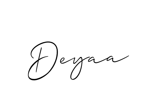 Allison_Script is a professional signature style that is perfect for those who want to add a touch of class to their signature. It is also a great choice for those who want to make their signature more unique. Get Deyaa name to fancy signature for free. Deyaa signature style 2 images and pictures png