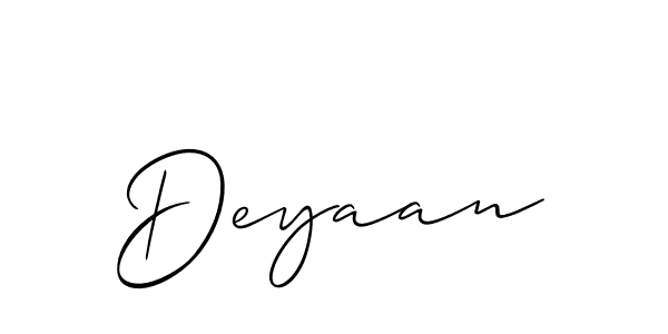 Allison_Script is a professional signature style that is perfect for those who want to add a touch of class to their signature. It is also a great choice for those who want to make their signature more unique. Get Deyaan name to fancy signature for free. Deyaan signature style 2 images and pictures png