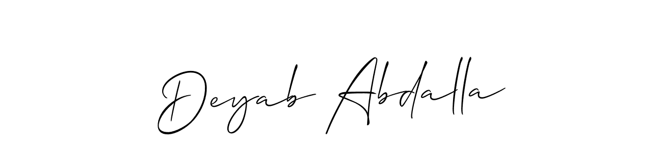 Best and Professional Signature Style for Deyab Abdalla. Allison_Script Best Signature Style Collection. Deyab Abdalla signature style 2 images and pictures png
