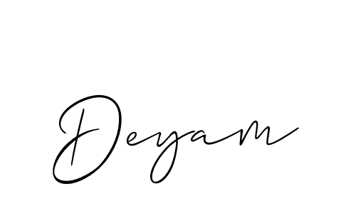 Deyam stylish signature style. Best Handwritten Sign (Allison_Script) for my name. Handwritten Signature Collection Ideas for my name Deyam. Deyam signature style 2 images and pictures png