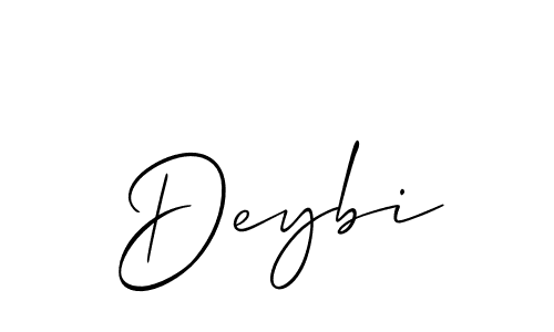 Use a signature maker to create a handwritten signature online. With this signature software, you can design (Allison_Script) your own signature for name Deybi. Deybi signature style 2 images and pictures png
