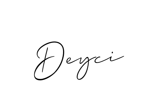 if you are searching for the best signature style for your name Deyci. so please give up your signature search. here we have designed multiple signature styles  using Allison_Script. Deyci signature style 2 images and pictures png