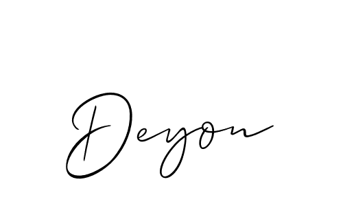 if you are searching for the best signature style for your name Deyon. so please give up your signature search. here we have designed multiple signature styles  using Allison_Script. Deyon signature style 2 images and pictures png