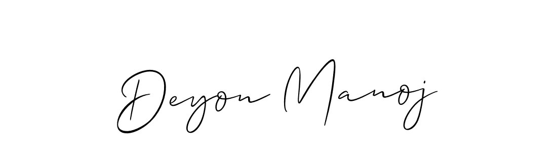 Use a signature maker to create a handwritten signature online. With this signature software, you can design (Allison_Script) your own signature for name Deyon Manoj. Deyon Manoj signature style 2 images and pictures png