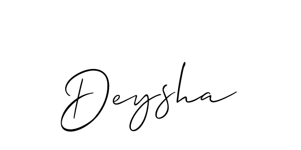 Allison_Script is a professional signature style that is perfect for those who want to add a touch of class to their signature. It is also a great choice for those who want to make their signature more unique. Get Deysha name to fancy signature for free. Deysha signature style 2 images and pictures png