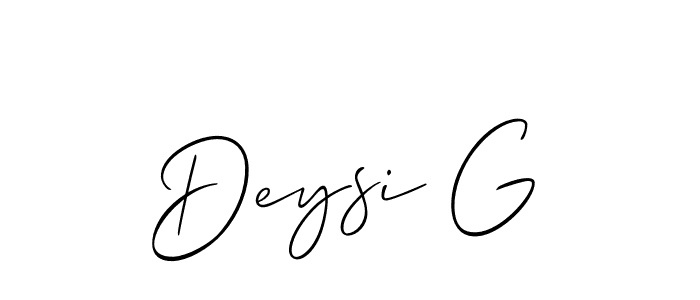 if you are searching for the best signature style for your name Deysi G. so please give up your signature search. here we have designed multiple signature styles  using Allison_Script. Deysi G signature style 2 images and pictures png