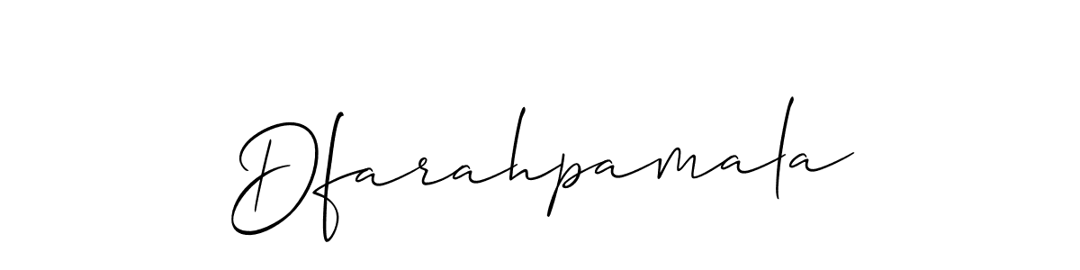 Use a signature maker to create a handwritten signature online. With this signature software, you can design (Allison_Script) your own signature for name Dfarahpamala. Dfarahpamala signature style 2 images and pictures png
