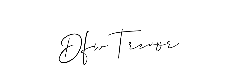 How to make Dfw Trevor name signature. Use Allison_Script style for creating short signs online. This is the latest handwritten sign. Dfw Trevor signature style 2 images and pictures png