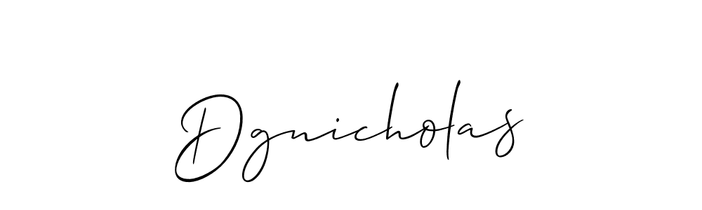Use a signature maker to create a handwritten signature online. With this signature software, you can design (Allison_Script) your own signature for name Dgnicholas. Dgnicholas signature style 2 images and pictures png