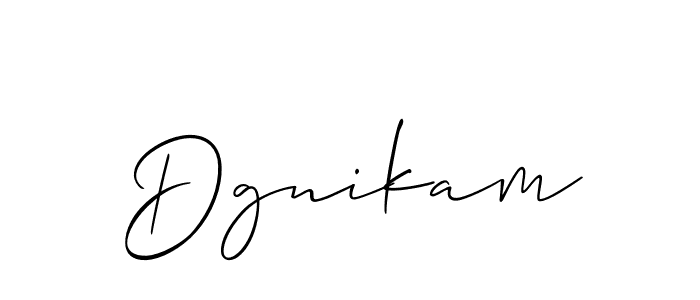 Design your own signature with our free online signature maker. With this signature software, you can create a handwritten (Allison_Script) signature for name Dgnikam. Dgnikam signature style 2 images and pictures png