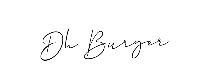 Use a signature maker to create a handwritten signature online. With this signature software, you can design (Allison_Script) your own signature for name Dh Burger. Dh Burger signature style 2 images and pictures png