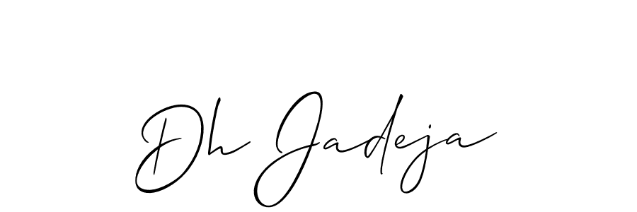 Create a beautiful signature design for name Dh Jadeja. With this signature (Allison_Script) fonts, you can make a handwritten signature for free. Dh Jadeja signature style 2 images and pictures png