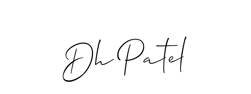 The best way (Allison_Script) to make a short signature is to pick only two or three words in your name. The name Dh Patel include a total of six letters. For converting this name. Dh Patel signature style 2 images and pictures png