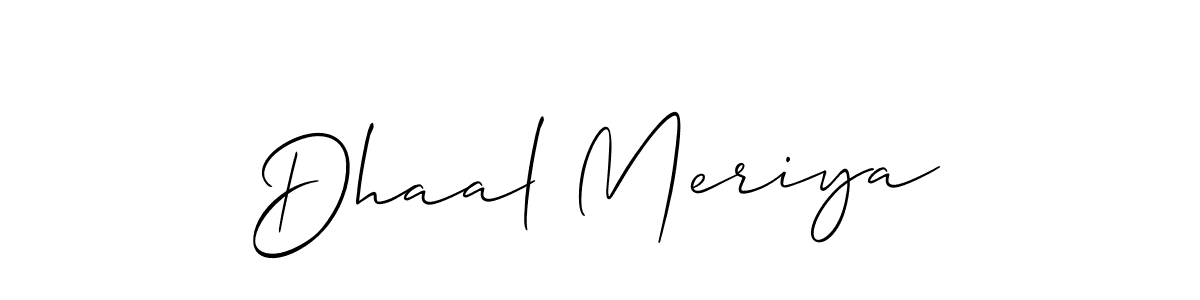 How to make Dhaal Meriya name signature. Use Allison_Script style for creating short signs online. This is the latest handwritten sign. Dhaal Meriya signature style 2 images and pictures png