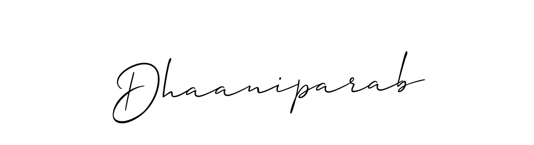 Dhaaniparab stylish signature style. Best Handwritten Sign (Allison_Script) for my name. Handwritten Signature Collection Ideas for my name Dhaaniparab. Dhaaniparab signature style 2 images and pictures png