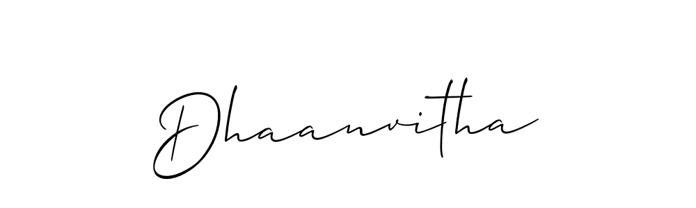 The best way (Allison_Script) to make a short signature is to pick only two or three words in your name. The name Dhaanvitha include a total of six letters. For converting this name. Dhaanvitha signature style 2 images and pictures png