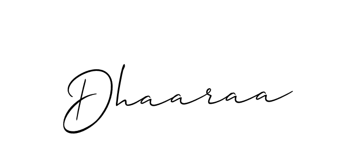 Create a beautiful signature design for name Dhaaraa. With this signature (Allison_Script) fonts, you can make a handwritten signature for free. Dhaaraa signature style 2 images and pictures png