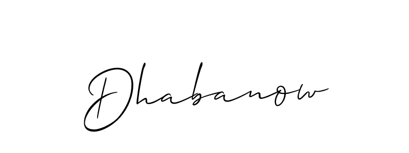 Allison_Script is a professional signature style that is perfect for those who want to add a touch of class to their signature. It is also a great choice for those who want to make their signature more unique. Get Dhabanow name to fancy signature for free. Dhabanow signature style 2 images and pictures png