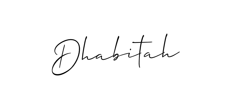 You can use this online signature creator to create a handwritten signature for the name Dhabitah. This is the best online autograph maker. Dhabitah signature style 2 images and pictures png